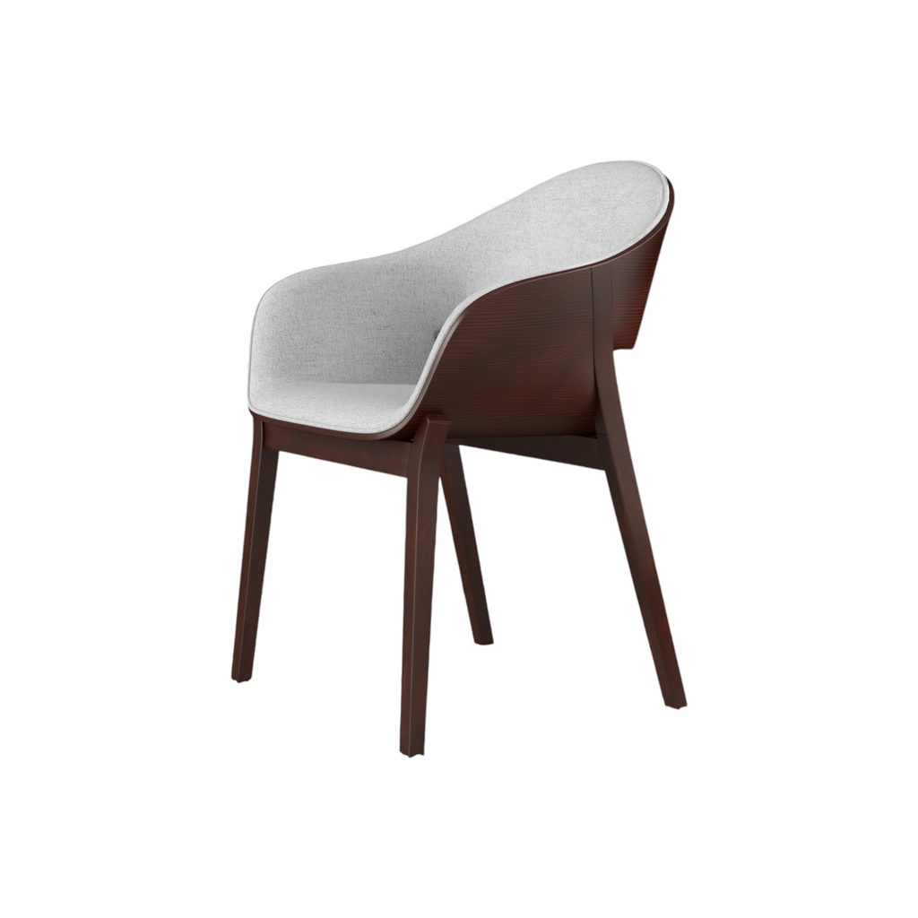 WD-S230 - black beech wood with grey fabric seat