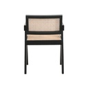 Silla Madera Negra Rattan Con Asiento Natural