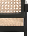 Silla Madera Negra Rattan Con Asiento Natural