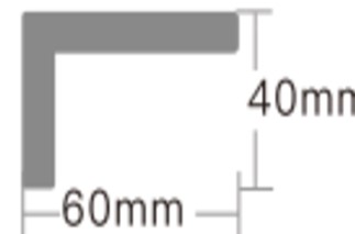 Cubierta Lateral de PVC 40mm x 60mm de x 1 m2 Gris Blanco