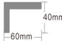 Cubierta Lateral de PVC 40mm x 60mm de x 1 m2 Gris Blanco