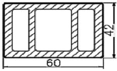 PERFIL WPC COEXTRUSION SI3 2900mm x 60mm x 42mm