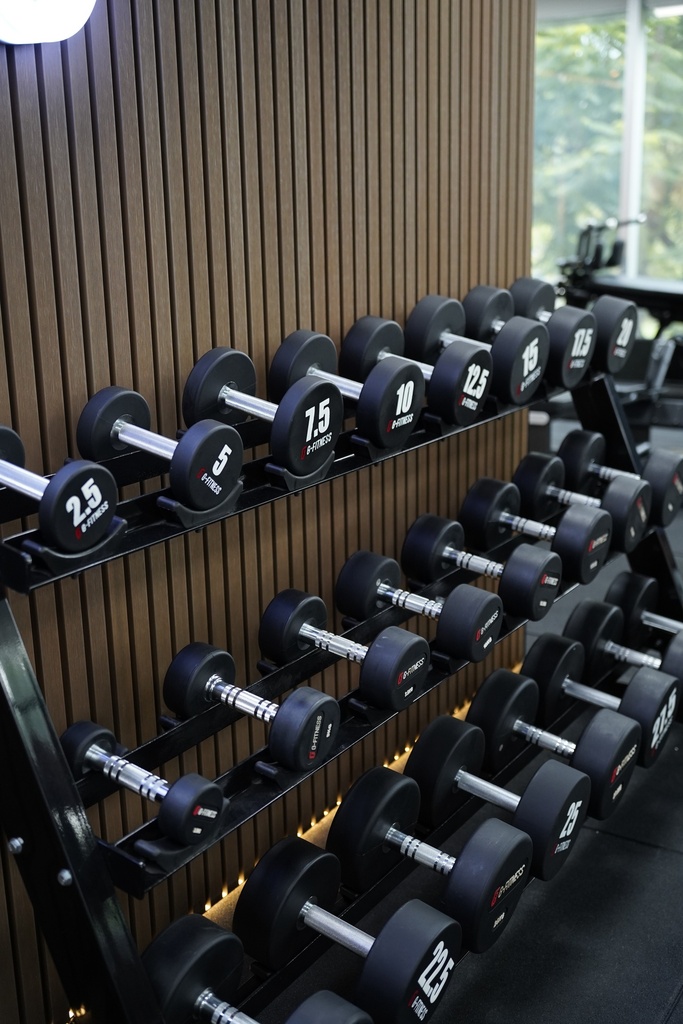 Mancuerna TPU con logo G-Fitness 15KG