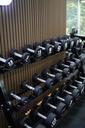 Mancuerna TPU con logo G-Fitness 15KG