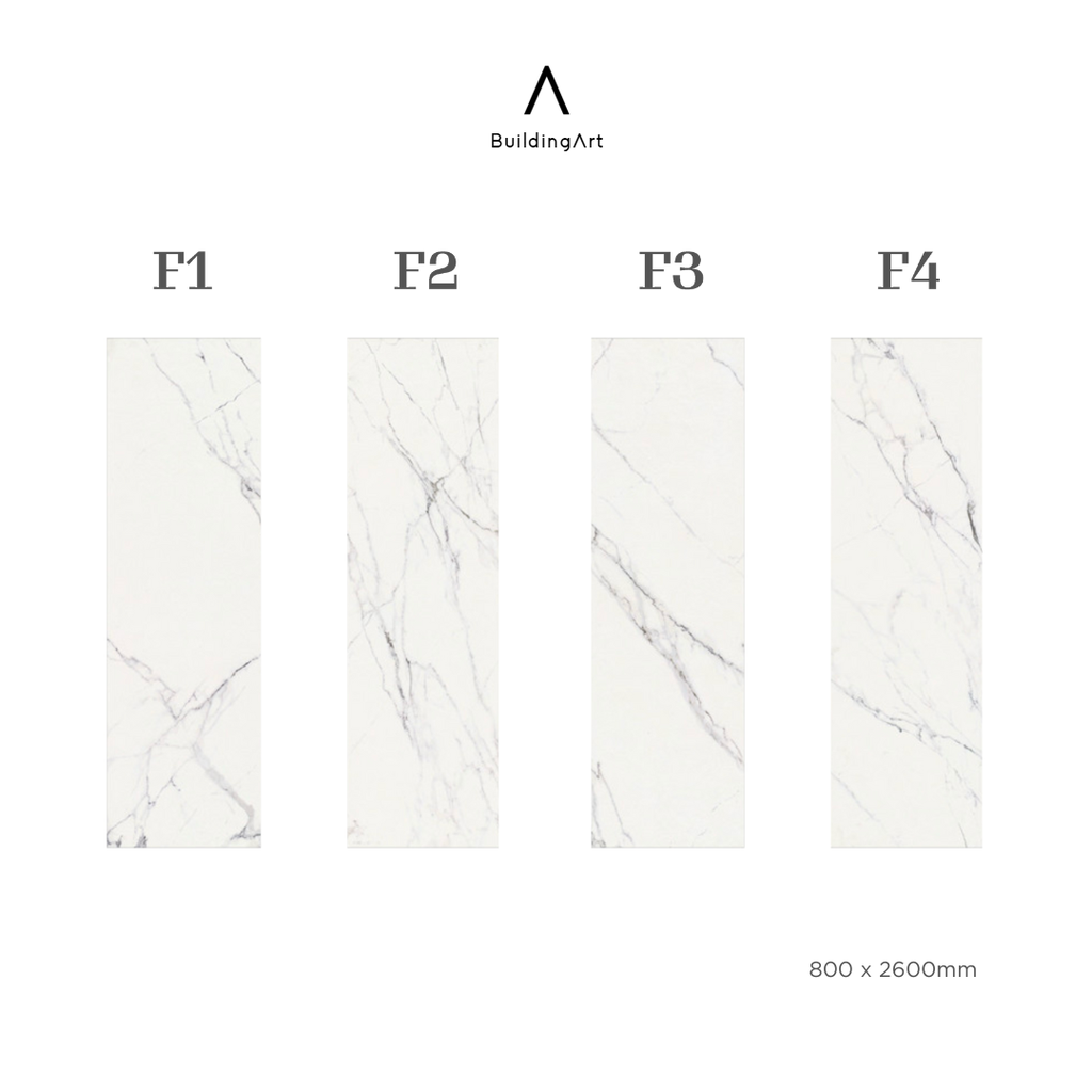 Piedra Sinterizada Carrara Blanco Matte - 1600 x 3200 x 12 mm - F1