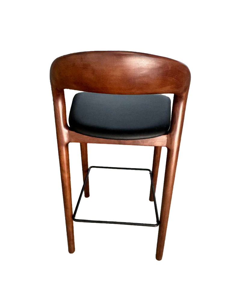 Silla Alta Madera Negra Asiento PU