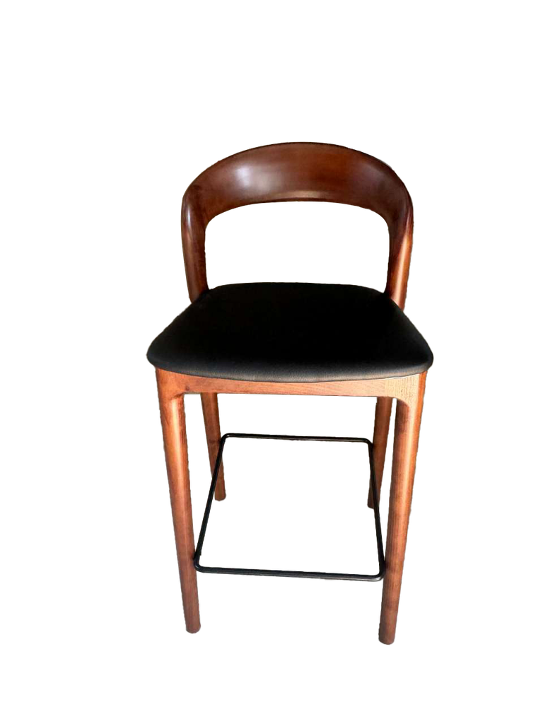 Silla Alta Madera Negra Asiento PU